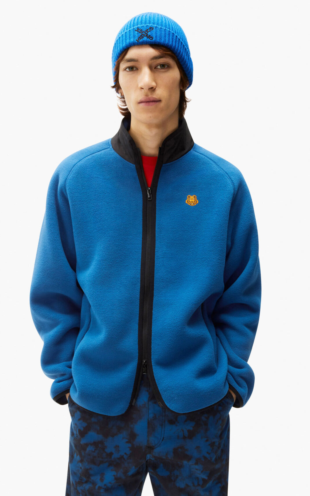 Kenzo Zipped fleece αθλητικά μπουφάν ανδρικα μπλε ρουά μπλε | GR231805